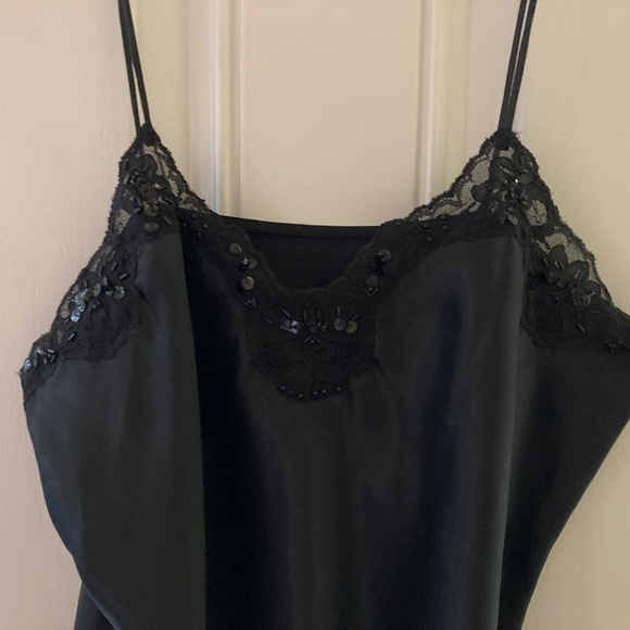Vintage Victoria's Secret Black Lace & Sequin Trimmed Camisole/M/ON SALE $30 - Picture 3 of 4